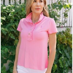 Jean Pierre Klifa Paris Pink Ruffled CottageCore Polo Size XL